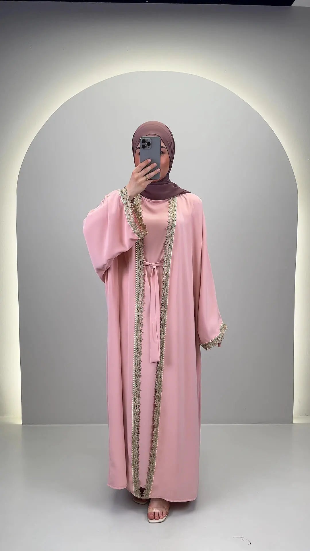 Lima Abaya Set Pink
