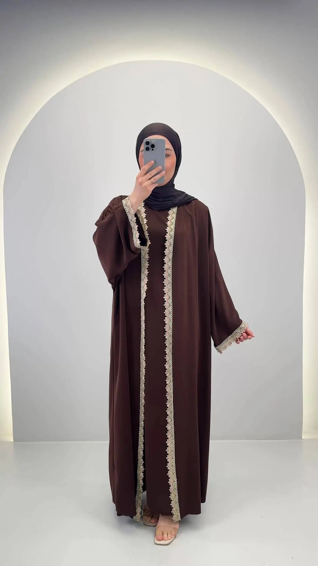 Lima Abaya Takımlar Kahverengi