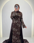 Azmia Evening dress Brown with Hijab