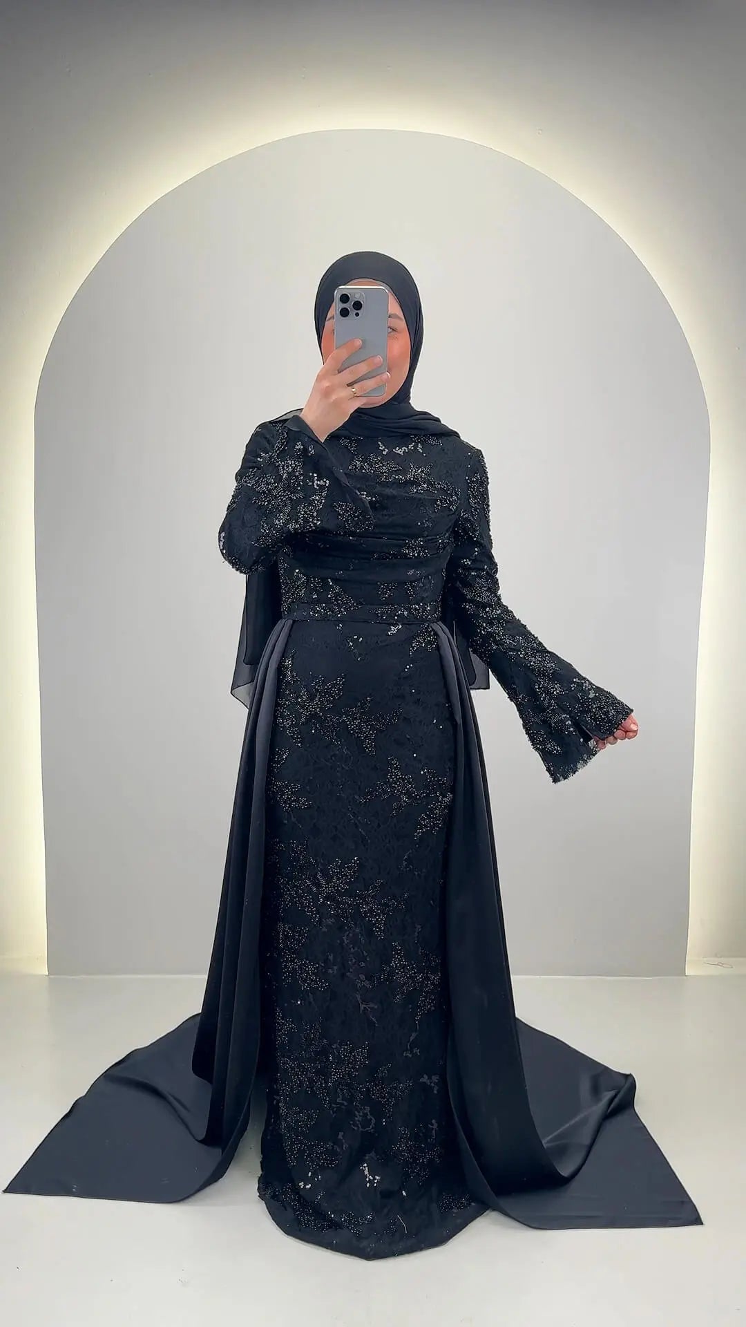 Azmia Evening dress Black with Hijab