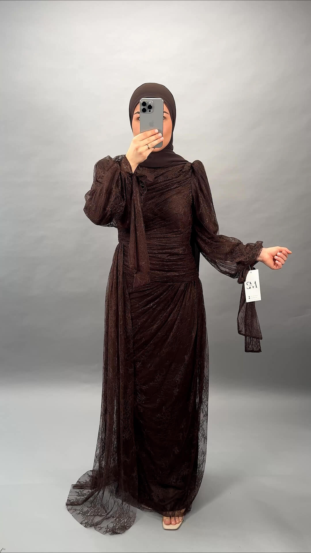 Simara evening dress brown