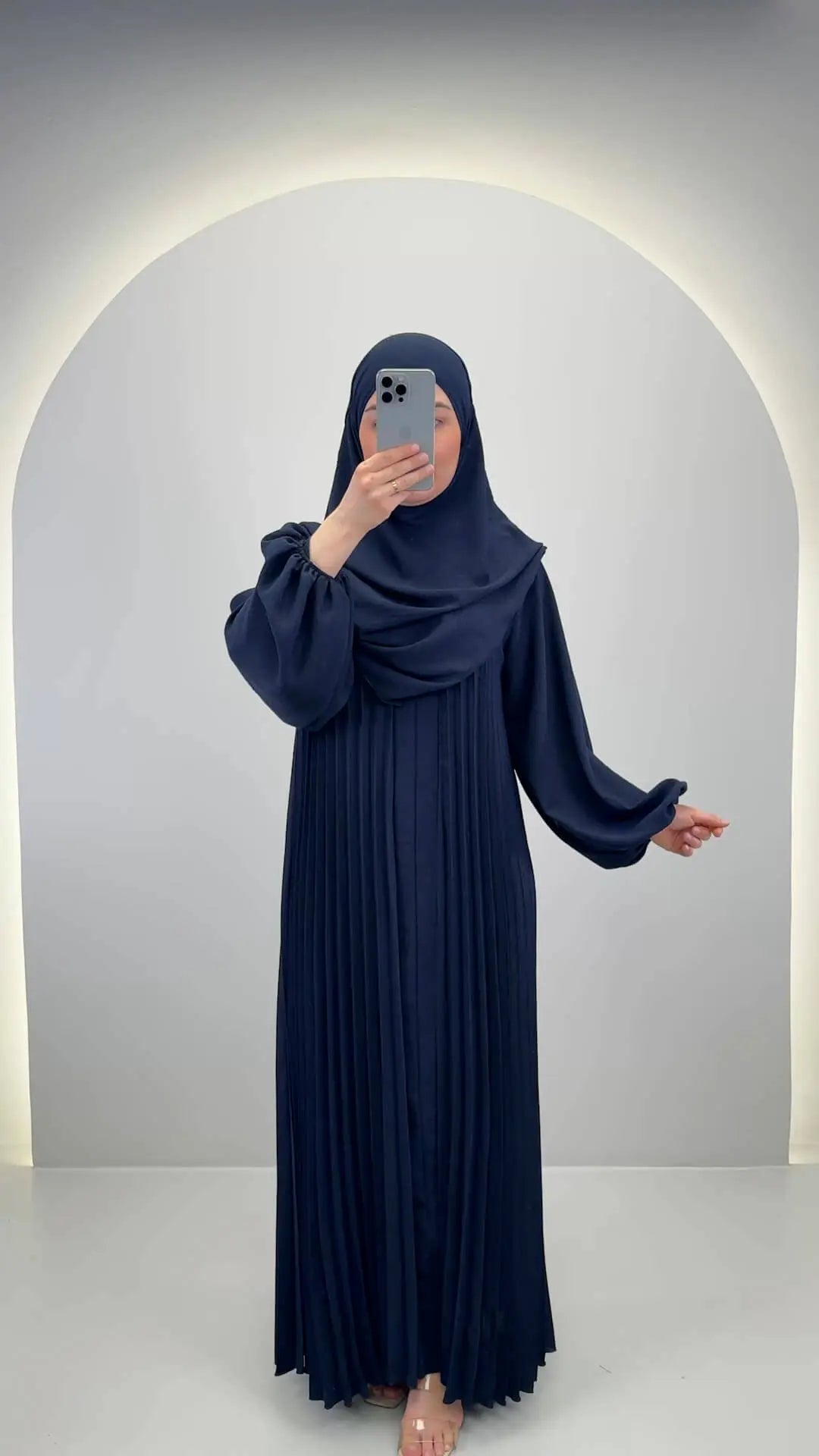 Hifaya Abaya Set mit Khimar Dunkelblau