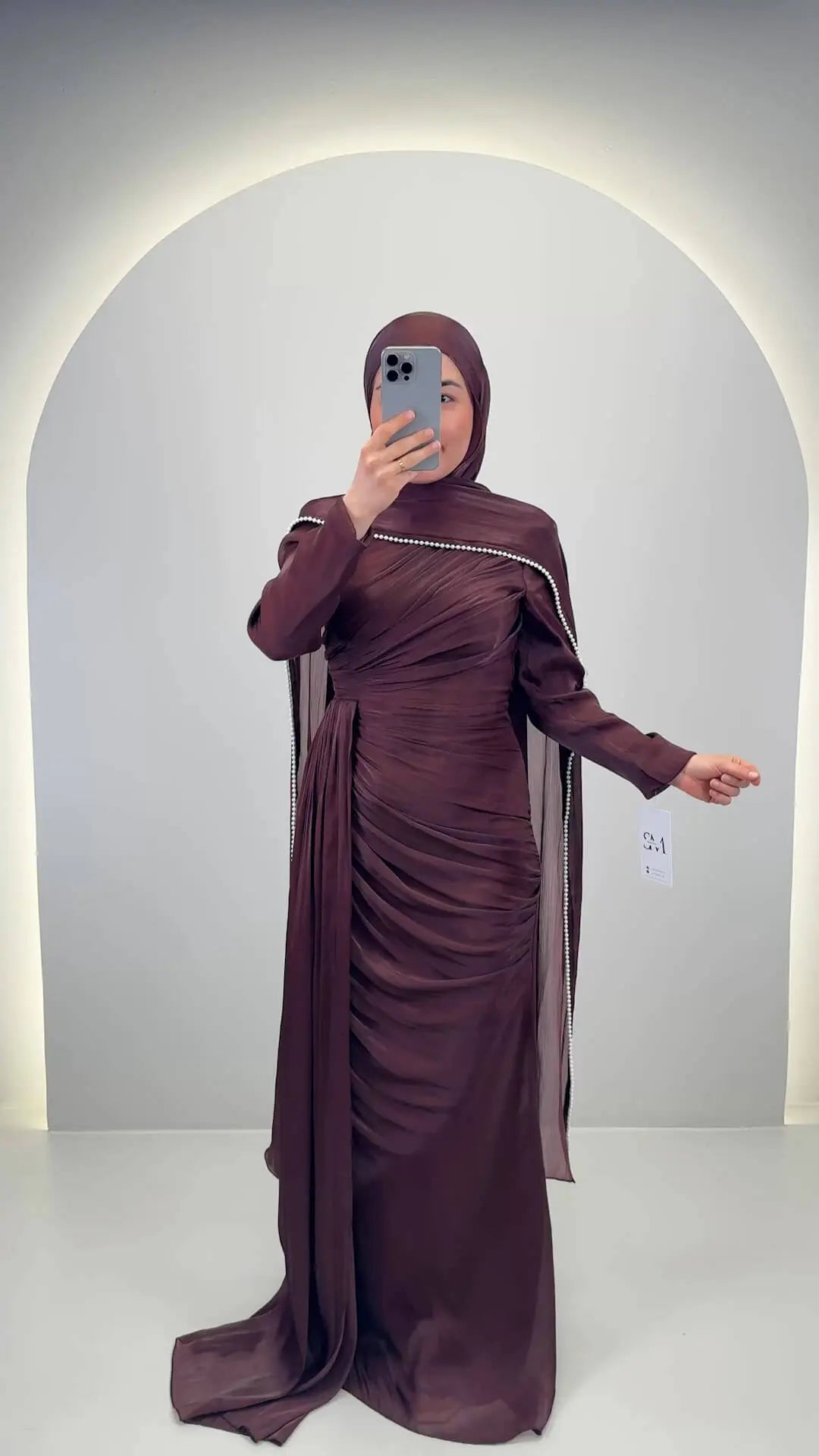 Leyla Abiye Kahverengi