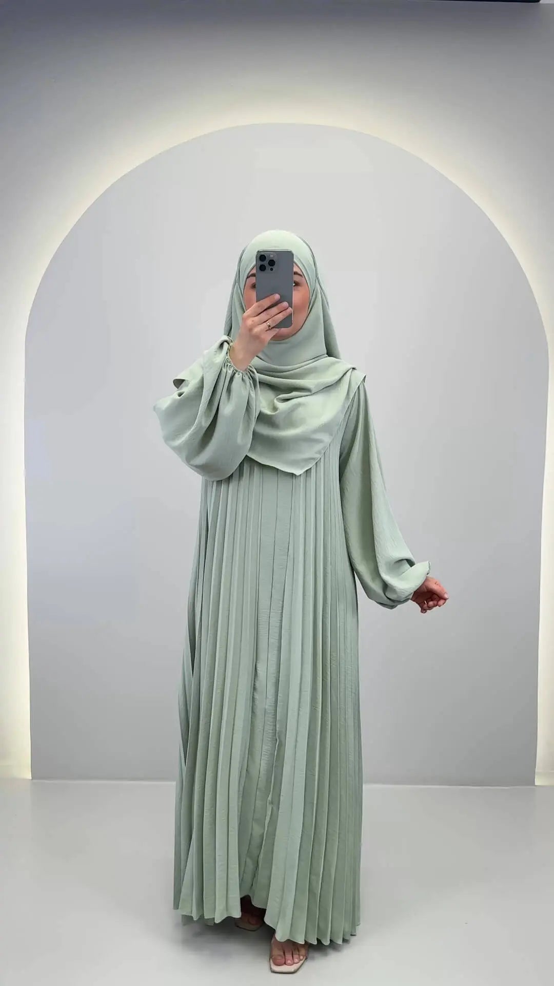 Hifaya Abaya Set mit Khimar Mint
