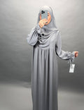 Mila Abaya Seti Khimar ile Gri