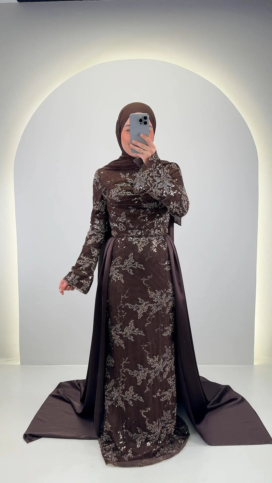 Azmia Evening dress Brown