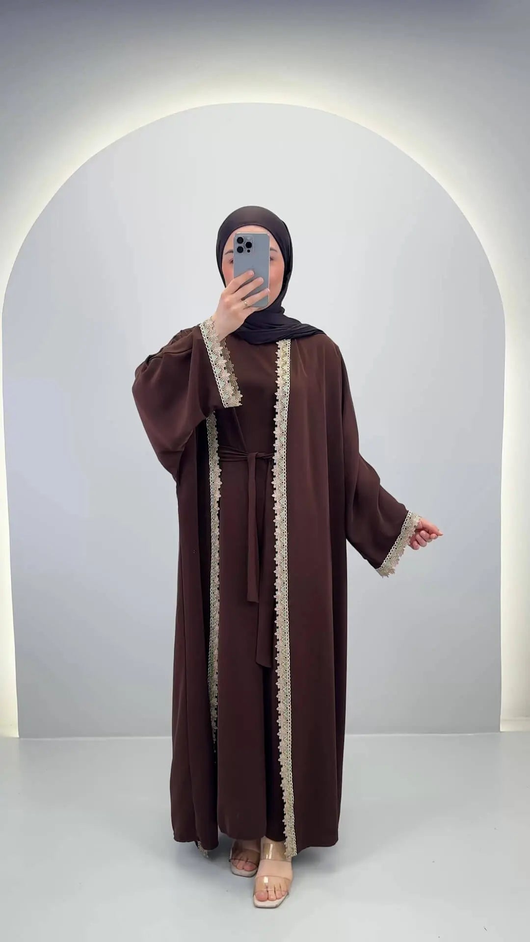 Lima Abaya Takımlar Kahverengi