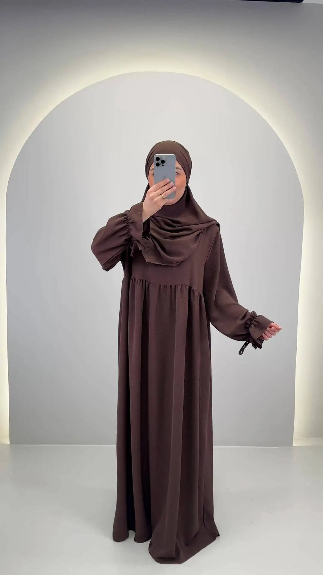 Mila Abaya Set mit Khimar Braun