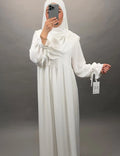 Mila Abaya Seti Khimar ile Beyaz