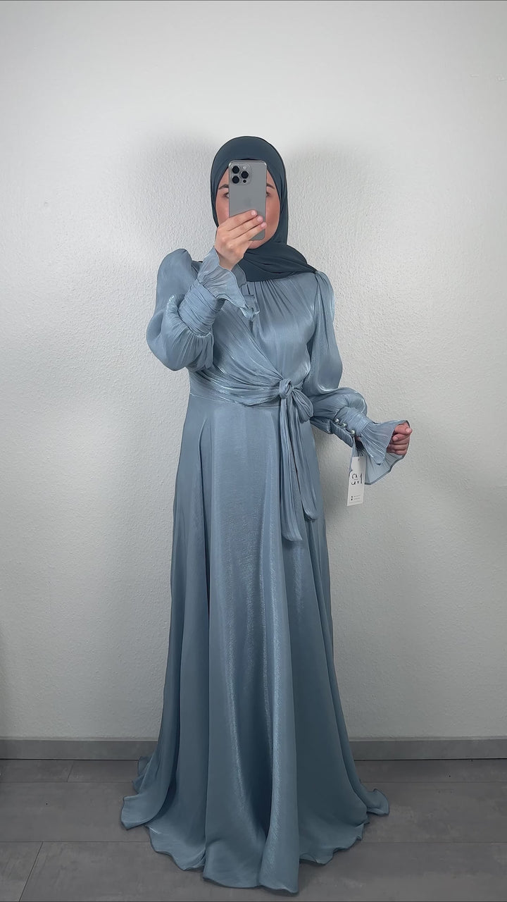 Robe de soirée Aren bleu gris