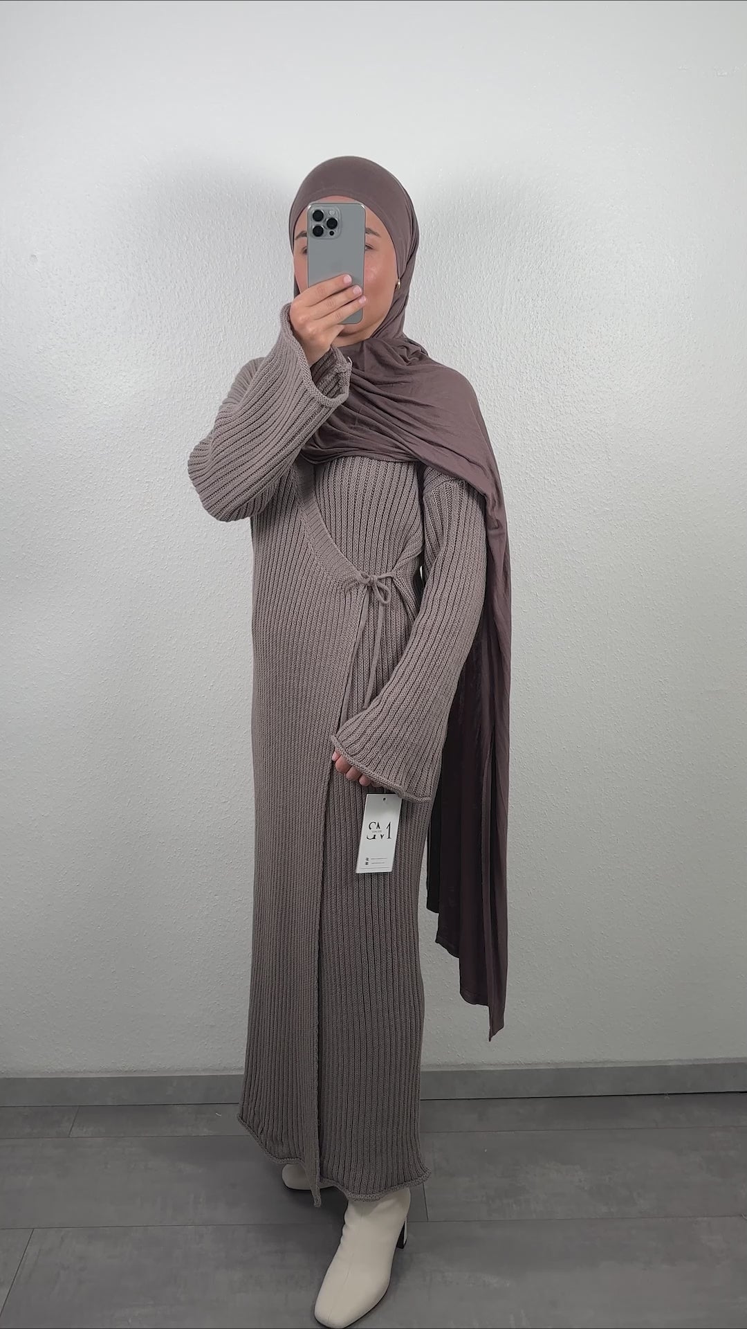 Ilay Wickelkleid Taupe