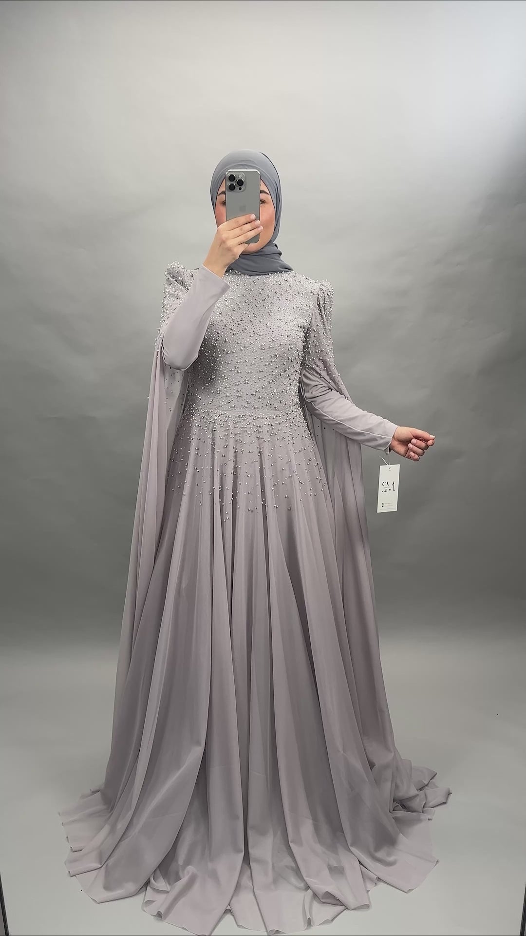 Vestido de noche exclusivo de Hifa Gris