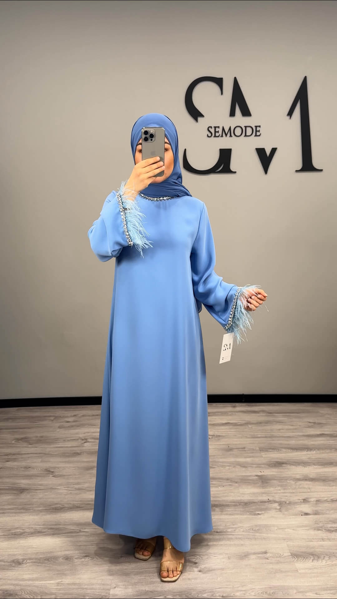 Serra Abaya Kleid Blau