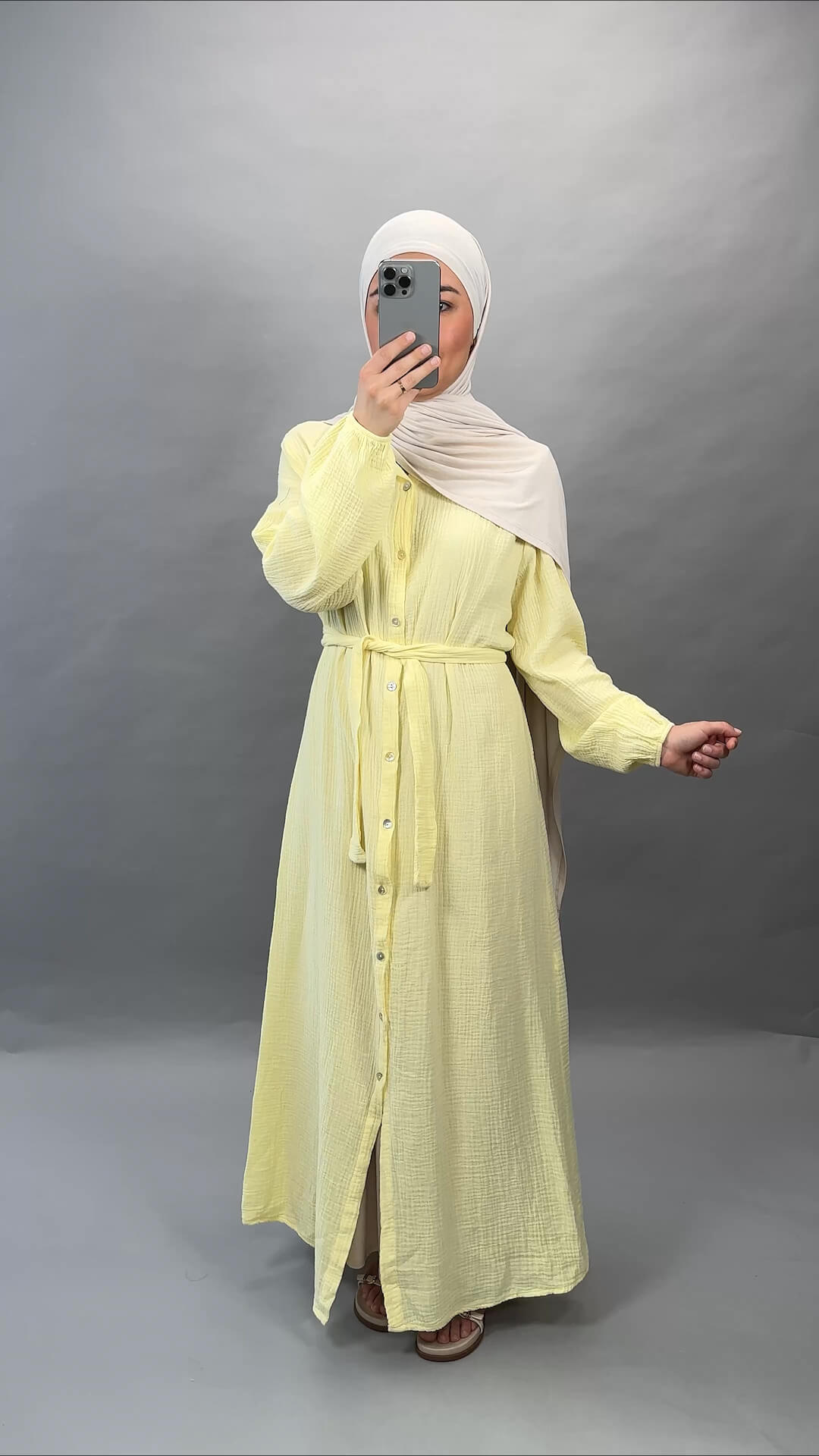Elay Musselin Kleid Gelb